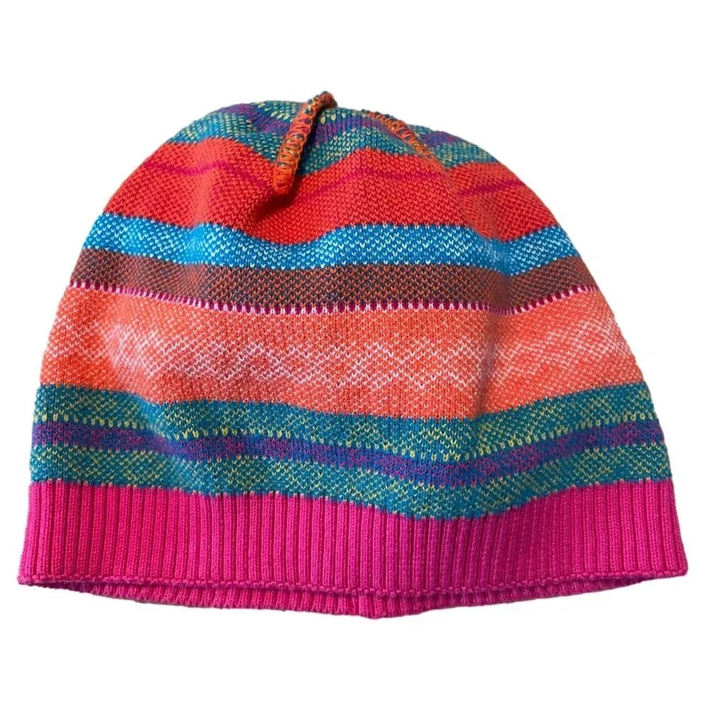 Hanna Andersson Knit Hat Colorful Pink, Turquoise, Orange Girl’s Size Medium